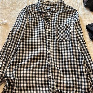Old Navy Black and White Plaid Shirt